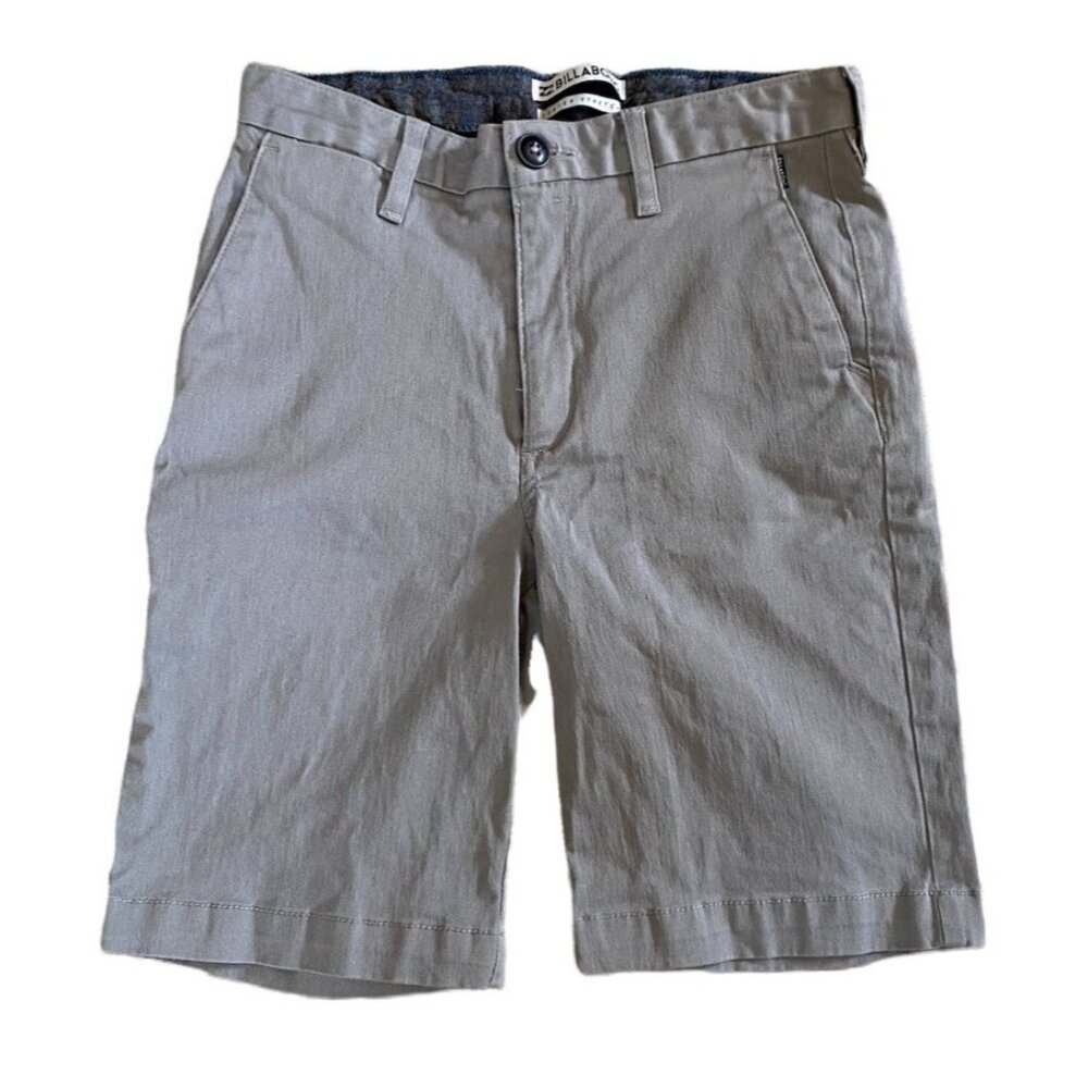 Billabong Mens Gray Carter Stretch Chino Shorts Size 26 Pockets Flat Front Skate
